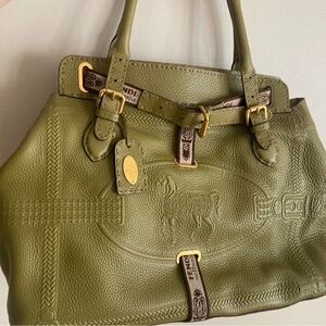 Pre-loved Fendi Large Villa Borg Bag in Moss Green